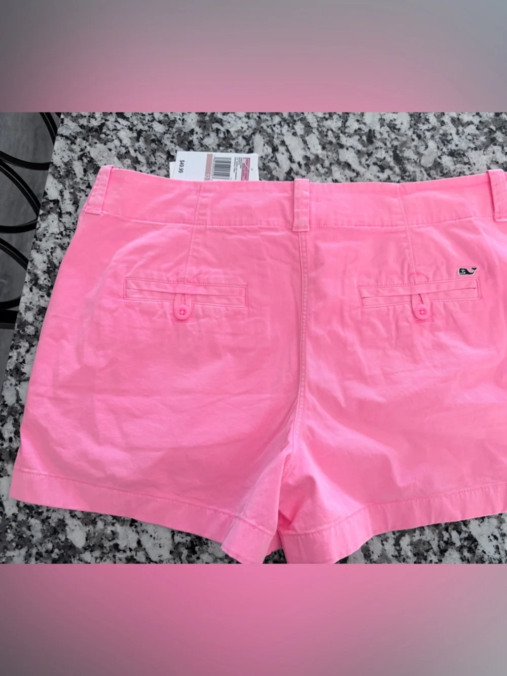 Vineyard Vines High-Rise Pink Chino Shorts - Picture 2 of 2